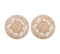 BESPORTBLE 2 pièces Décalcomanies Bois Rond Sculpté Décoration Murale et Meuble Classique Appliques Bois Non Peint pour Portes Intérieures et Meubles