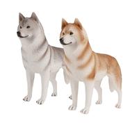 BESPORTBLE 2 pièces Décoration de Bureau Simulation de Chien Ensemble de Figurines de Husky Fausses pour Décor Ludique et Éducatif
