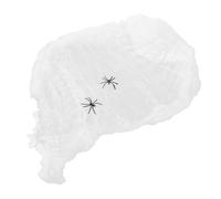 BESPORTBLE 2 pièces Décoration Halloween Toile Araignée Lumineuse Extensible avec Araignées Toile Lumineuse Effrayante pour Fenêtres Murs et Arbres Décorations Intérieures et Extérieures