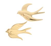 BESPORTBLE 2 pièces Décoration Murale Oiseaux Laiton Doré Sculptures Murales Hirondelles Vintage pour Salon Chambre Art Mural Suspendu Symbolique et Élégant