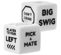 BESPORTBLE 2 Pièces Dés à Boire en Acrylique Blanc, Jeu Simple Réutilisable | Accessoire de Fête pour Shots et Bière, Surface Lisse, Usage Soirée Entre Amis, Groupes Masculins
