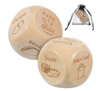 BESPORTBLE 2 pièces Dés de Décision Alimentaire Bois de Dés avec Options de Repas Accessoire Pratique pour Un Restaurant pour Dîners Famille Amusantes