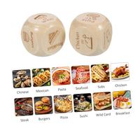 BESPORTBLE 2 pièces Dés Décision Alimentaire Bois de Dés avec Options de Repas et Mots pour Jeux de Dîner et Décisions Faciles