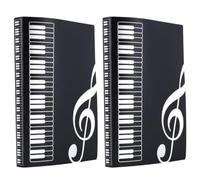 BESPORTBLE 2 Pièces Dossier Musical, Dossier de Documents, Plastique Noir, 40 Pages, pour Organiser des Partitions, Notes D'affaires et Propositions