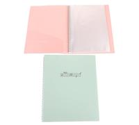 BESPORTBLE 2 Pièces Dossier Transparent avec Pochettes Classeur pour Partitions de Musique Rangement Pratique pour Musiciens et Étudiants Pages Recto Verso Faces Rose et Vert