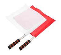 BESPORTBLE 2 Pièces Drapeau de Signalisation pour Arbitre Poignée Confortable et Tissu Anti-dérapant, Drapeau en Acier Inoxydable pour Matchs et Entraînements Sportifs