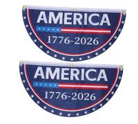 BESPORTBLE 2 Pièces Drapeau Décoratif Semicirculaire en Tissu pour Célébration du 250e Anniversaire, Œillets Métalliques Renforcés, pour Commémorations Patriotiques en Extérieur