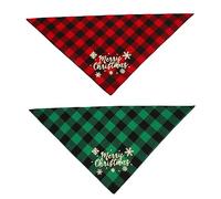 BESPORTBLE 2 pièces Écharpe Triangulaire pour Chien Lot de Bandanas de Noël à Carreaux Accessoire pour Animaux de Compagnie Écharpe pour Animaux et Pratique