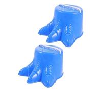 BESPORTBLE 2 pièces Échasses pour Garçon Fille Plastique Solides Équilibre Extérieur Chaussures Entraînement Marche Bleues avec Cordes Style Aléatoire