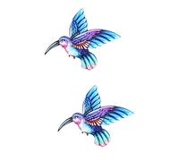 BESPORTBLE 2 Pièces En Fer Forgé Oiseau Tenture Murale Art Décor Sculptures Animal Mur Statue Métal Art Oiseau Sculpture Murale Clôture Animale Suspendue Branche Ménage 3D