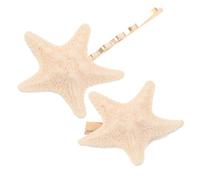 BESPORTBLE 2 Pièces Épingle à Cheveux Étoile De Mer Pinces à Cheveux D'animaux Marins Clip De Canard Pince à Cheveux De Plage Clips De Sirène Pince à Cheveux Poisson Plastique Beige