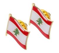 BESPORTBLE 2 pièces Épingles Libanaises Badges Émaillés de Drapeau Libanais pour Vêtements Sacs et Accessoires Souvenir Mode et Fierté Nationale