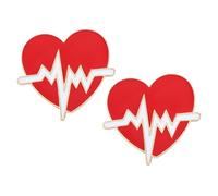 BESPORTBLE 2 Pièces épinglette coeur broche coeur d'amour épingle d'allaitement broche en forme de coeur broche coeur émaillé infirmière badges broche médicale Broche du médecin alliage rouge