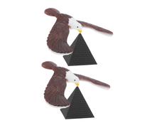 BESPORTBLE 2 Pièces Équilibrant Oiseau Lot de Éagles avec Supports Pyramidaux Autonome de Prank pour Garçon Fille et Décoration de Bureau pour Jeu Interactif Développement des Compétences