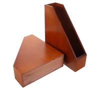 BESPORTBLE 2 Pièces Étagère en Bois Support Compact Vertical | Design Gain de Place Élégant Finition Bois Rustique, Usage Polyvalent pour Chambre ou Salle de Classe
