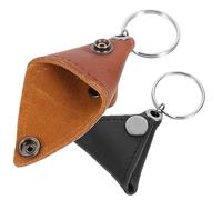 BESPORTBLE 2 pièces Étui Porte Clés pour Médiators de Guitare Cuir PU Lot de Noir Marron Sac de Rangement Pratique pour Médiators Acoustiques et Électriques