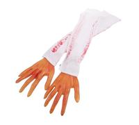 BESPORTBLE 2 pièces Fausse Main Sanglante Bras Artificiels Effrayants pour Décoration Halloween Accessoire de Farce Réaliste et Lifelike pour Costume et Prank