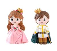 BESPORTBLE 2 pièces Figurines de Gâteau Décorations Princesse et Prince Toppers de Gâteau pour Fête Anniversaire Accessoires de Décor de