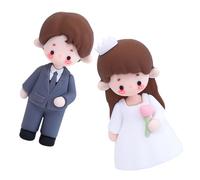 BESPORTBLE 2 Pièces Figurines de Mariés en Colle Souple pour Décoration Gâteau de Mariage, Accessoire Sûr et Souvenir Mémorable, pour Thèmes Variés de Mariage
