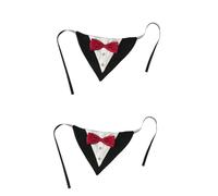BESPORTBLE 2 Pièces Fournitures pour Animaux Écharpe De Costume Foulard Bandana d'anniversaire De Chien Smokings pour Chiens Écharpe pour Animaux De Compagnie Tablier De Chien Rouge