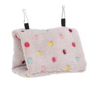 BESPORTBLE 2 Pièces Hamac Nid pour Perroquet Flanelle Beige Petit Suspendu Chaud pour Oiseaux et Petits Animaux Hiver