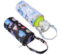 BESPORTBLE 2 pièces Housse Isotherme pour Biberon Isolation Thermique avec Motifs Cartoon Sacs de Transport pour Bouteilles de Lait Compatible Poussette Résistant Oxford et Coton 1 pièce