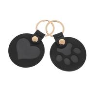 BESPORTBLE 2 Pièces Keychain de Stockage de Cheveux commémoratif de clés de Chat Titulaire clé de Voiture Keepsake aux Poils d'animaux Souvenir pour Animaux de Compagnie Faux Cuir Noir