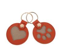 BESPORTBLE 2 Pièces Keychain de Stockage de Cheveux Porte-clés pour Animaux de Compagnie Porte-clés Souvenir pour Animaux de Compagnie Faux Cuir Vert