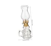BESPORTBLE 2 Pièces Lampe à Huile Décorative Lanterne De Kérosène Lampes à Huile En Verre Transparent