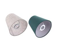 BESPORTBLE 2 pièces Lot Abat-jour Tissu pour Suspension et Applique Protection Diffusion Lumineuse Naturelle Compatible Plafonniers et Lampes de Bureau Vert Foncé et Lin