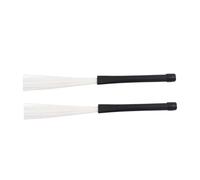 BESPORTBLE 2 pièces Lot de Balais de Batterie Jazz Nylon Blancs Baguettes Durables pour Percussions Kit de Brosses et Résistant Accessoires pour Musiciens de Niveaux
