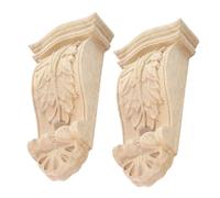 BESPORTBLE 2 pièces Lot de Corbeaux Bois Massif Sculpté Style Européen Décor de Colonne Romaine Traditionnelle Accents Romains Non Peints pour Intérieur Élégant