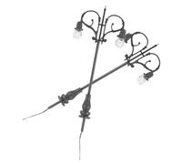 BESPORTBLE 2 pièces Lot de Lampadaires Miniatures Doubles pour Décor de Jardin Éclairage Blanc pour Maquettes et Modèles de Table Sable