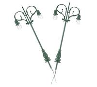 BESPORTBLE 2 pièces Lot de Lampadaires Miniatures Doubles Têtes LED pour Maquette Jardin Échelle Ho Décoration Maison Miniature