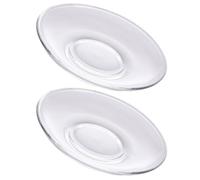 BESPORTBLE 2 pièces Lot de Soucoupes Verre Transparentes pour Tasse à Thé Dessous de Tasse Résistants et Polyvalents pour Salon de Thé Maison et Restaurant Réutilisable