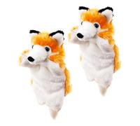 BESPORTBLE 2 pièces Marionnettes Main Peluche Renard Doux avec Bouche Mobile pour Jeu de Rôle et Storytelling Interactif Garçon Fille