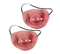 BESPORTBLE 2 pièces Masque de Carnaval Demi Visage Nez de Cochon Latex avec Bande Élastique Réglable pour Fête Halloween Déguisement Cosplay Humoristique