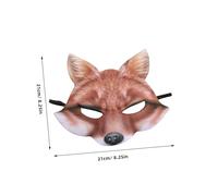 BESPORTBLE 2 pièces Masque Demi Visage Renard EVA pour Adultes Masque Animal Réaliste pour Fête Déguisement Halloween et Carnaval Design Flexible et Confortable Jeu de Rôle et Mascarade