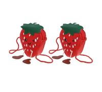 BESPORTBLE 2 Pièces Messager Fraise de Fraises pour Enfants à Main Fraise pour Femme à Main à Biscuits à Main pour Tout-Petit Sacs de nouveauté Faux Cuir