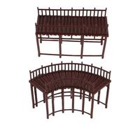 BESPORTBLE 2 Pièces Mini-bâtiment Arqué en Pla pour Décor Miniature de Jardin, Structure Extérieure Polyvalente Sculptures Détaillées, pour Styles Traditionnels et Modernes