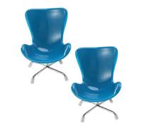 BESPORTBLE 2 pièces Mini Chaise Ordinateur Miniature Bleue Modèle Simulé de Mobilier Décoratif pour Maison de Poupée pour Décoration Réaliste et Cadeau