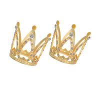 BESPORTBLE 2 pièces Mini Couronnes Décoratives Alliage avec Strass Réutilisables et Légères pour Décoration Gâteau Danniversaire et Fêtes Accessoires pour Filles et Communions Lot