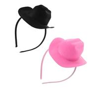 BESPORTBLE 2 Pièces Mini Cowgirl Hat Headband Western Style Cowboy Hat Headwear For Women And Festive Hair Accessory For Halloween Party And Festival