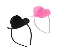 BESPORTBLE 2 Pièces Mini Cowgirl Headband Lightweight Cowboy Hat Hairband For Women Western Party Supplies Hair Accessory For Halloween Carnival And Costume Events