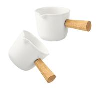 BESPORTBLE 2 pièces Mini Pichet à Lait Porcelaine Blanche Doseuse Compacte et Polyvalente pour Café Sauce et Sirop Petit Pot à Portable pour Espresso et Petit-déjeuner