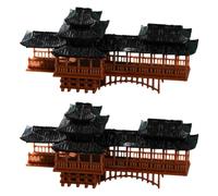 BESPORTBLE 2 Pièces Mini Pont Décoratif Miniature en Plastique | Ornement Micro-paysage, Style Architecture Chinoise Traditionnelle, Usage Intérieur et Extérieur