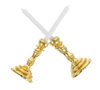 BESPORTBLE 2 Pièces Miniature Dollhouse Candlestick Holders Alloy Candle Stands for Miniature Scenes Safe and Decorative for Doll House Decoration