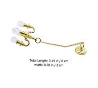 BESPORTBLE 2 pièces Miniature Lustres Suspendus Alliage de Zinc Doré et Argenté Décoration de Maison de Poupée Accessoire de Jeu pour Filles Lot