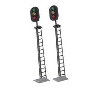 BESPORTBLE 2 pièces Miniature Train Signal Lights with Built Illumination for Model Railroads and Table Scene Decoration Realistic Traffic Lamp Models for DIY and Educational Use