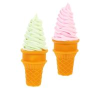 BESPORTBLE 2 Pièces Modèles de Glaces Factice Décoration et Accessoires pour Photographie Rose Vert pour Vitrine Jouets et Événements Spéciaux